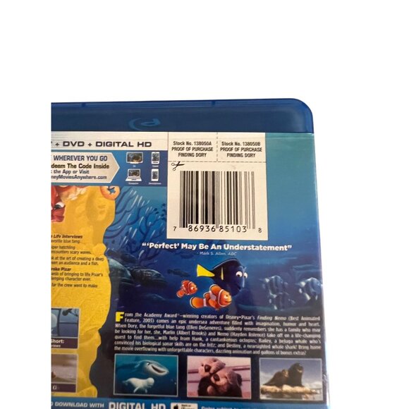 Disney Pixar Finding Dory Blu-Ray + DVD + Digital HD Combo Pack - Picture 3 of 4